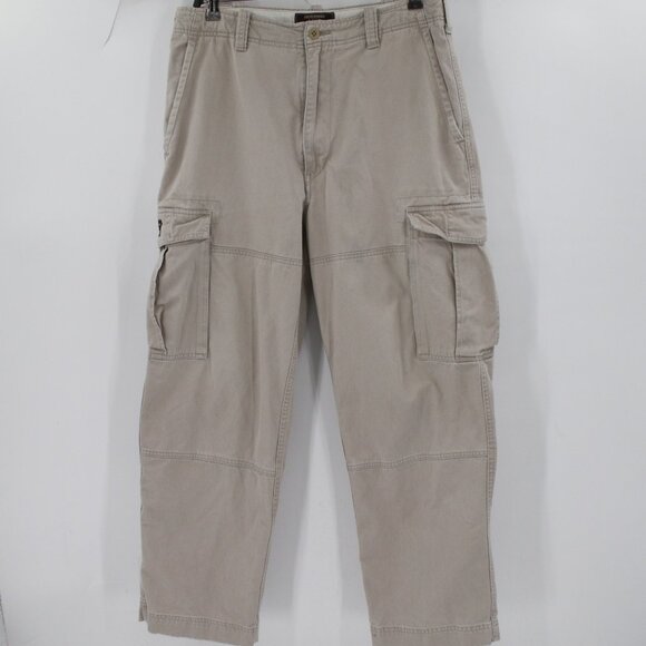 Y2K Abercrombie & fitch cargo pants Men's 32 34x29 flat front distressed cotton - Picture 1 of 16